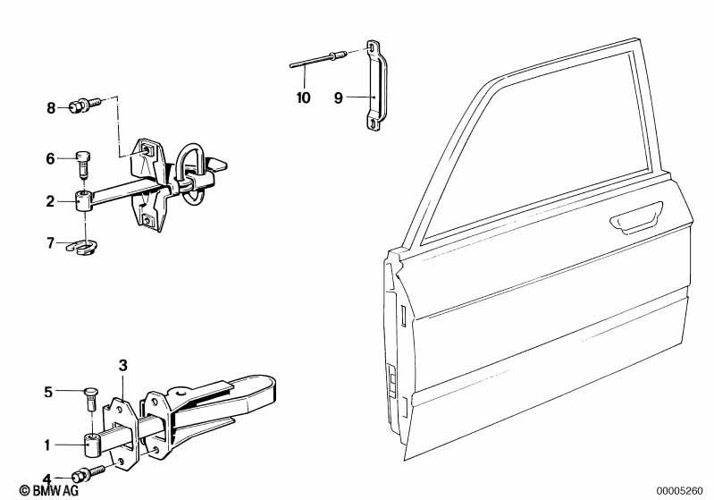 Front door-hinge/door brake