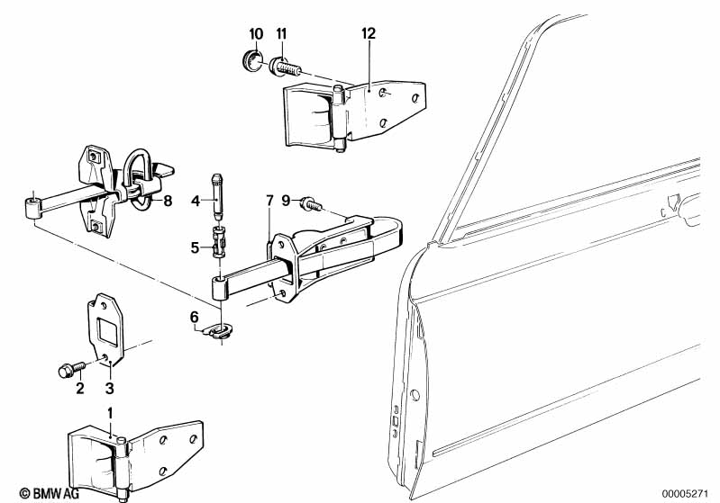 Front door-hinge/door brake