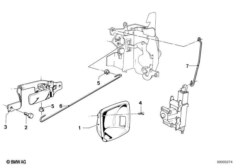 Genuine BMW 51211848882 E23 E26 Door Handle Inner Right (Inc. 732i, M1 & 733i) | ML Performance EU Car Parts