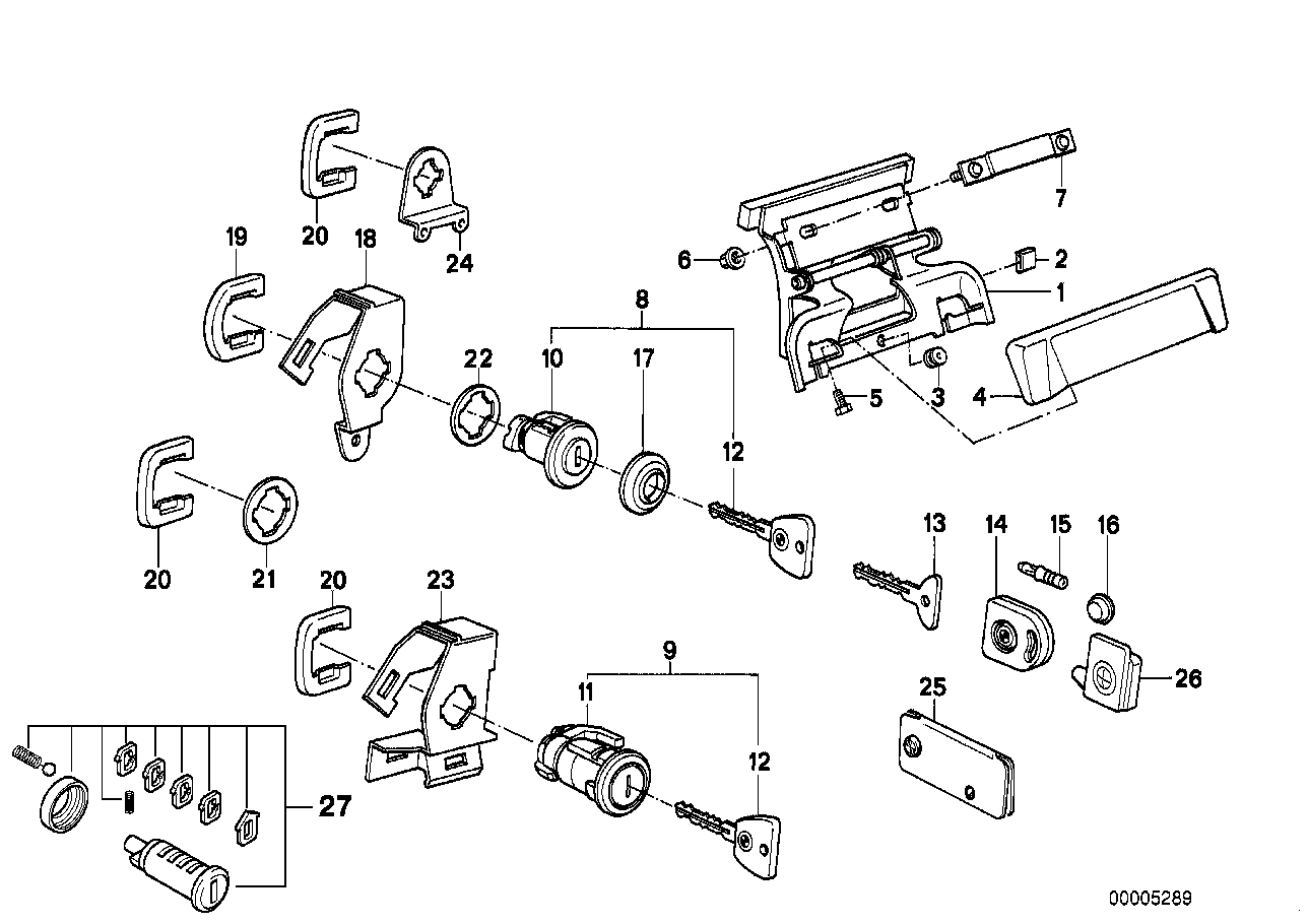 Genuine BMW 51211911066 E30 Catch With Key Right (Inc. 316i, 320is & 318is) | Duco Car Parts UK Car Parts
