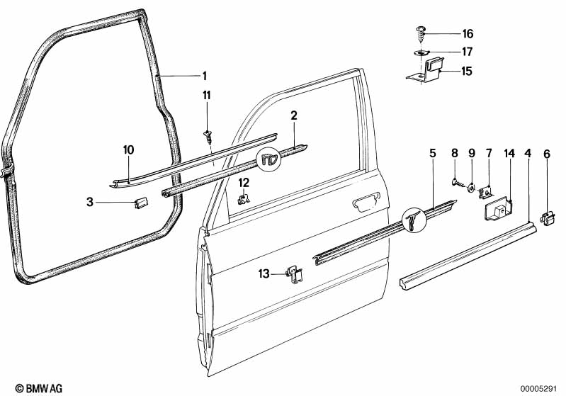 Genuine BMW 51211874877 E28 Door Sealing Front Left (Inc. 518i, 533i & 518) | ML Performance UK Car Parts
