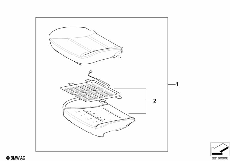Genuine BMW 52109144000 E85 Basic Seat Upholstery, Right OC3 (Inc. Z4 3.0si, Z4 M3.2 & Z4 2.5i) | ML Performance EU Car Parts