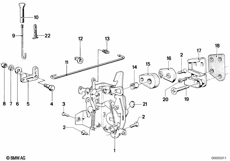 Genuine BMW 51221885919 E23 Catch Rear Left (Inc. 728i, 745i & 733i) | ML Performance EU Car Parts