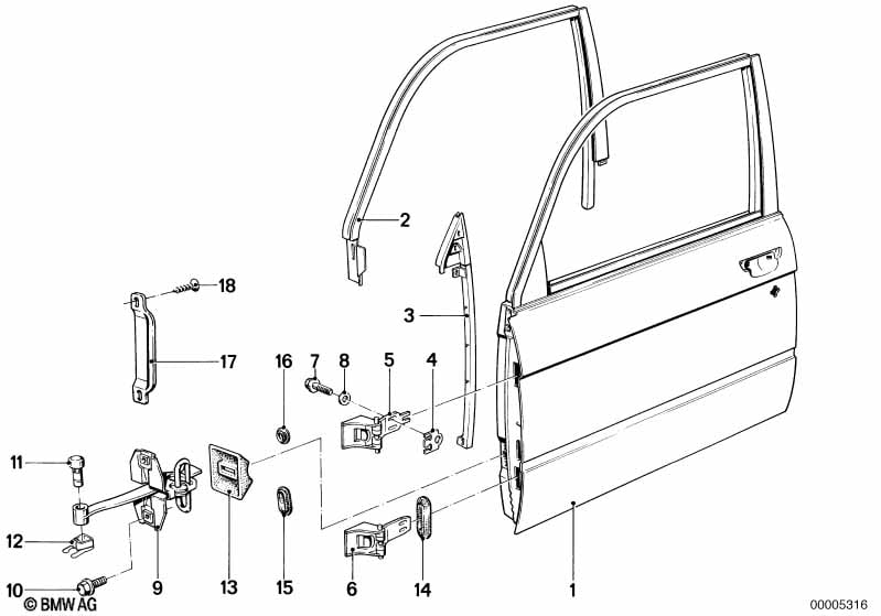 Front door-hinge/door brake