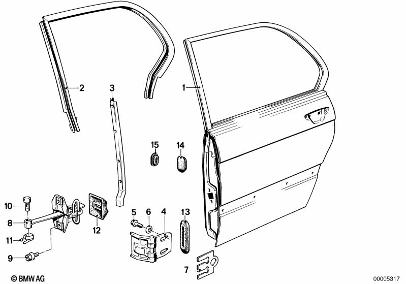 Rear door - hinge/door brake