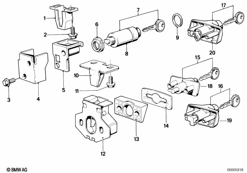 Trunk lid, hinge, latch