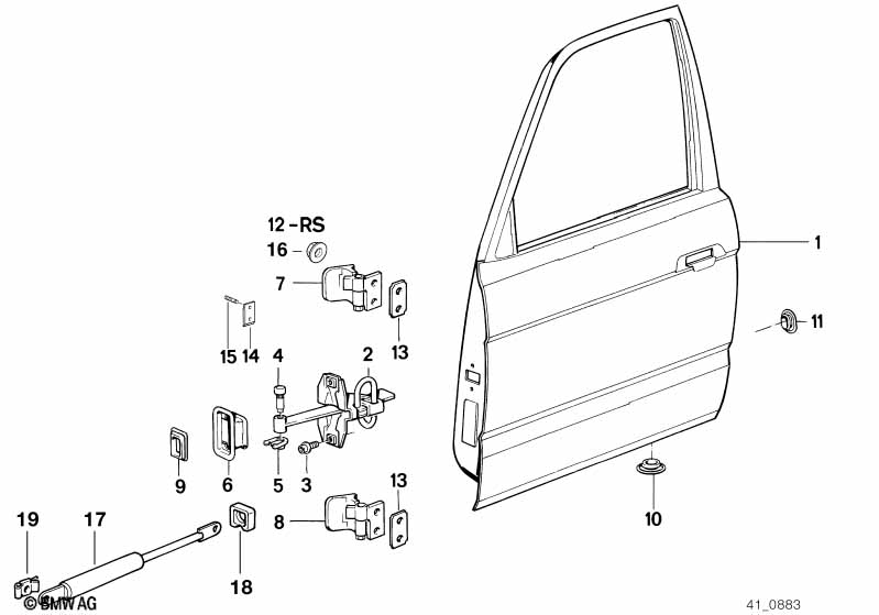 Front door-hinge/door brake