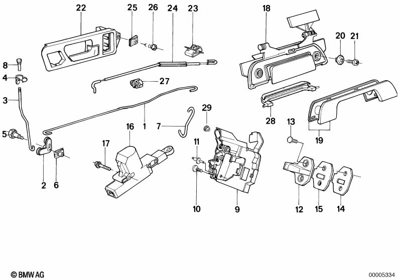 Rear door control/door lock