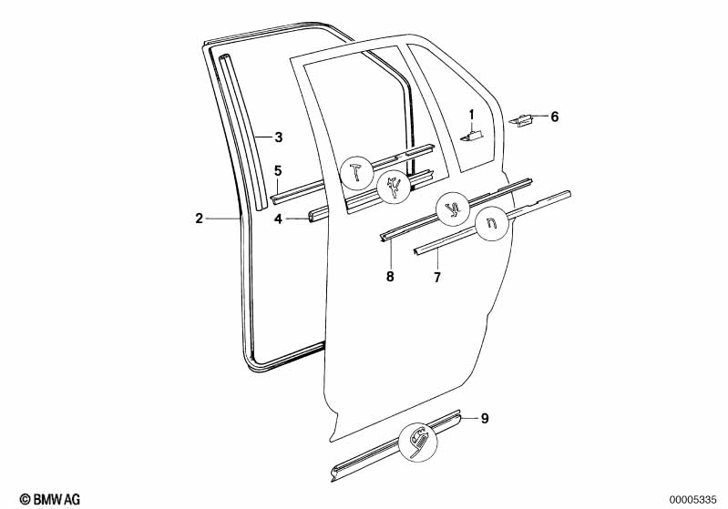 Door weatherstrip rear