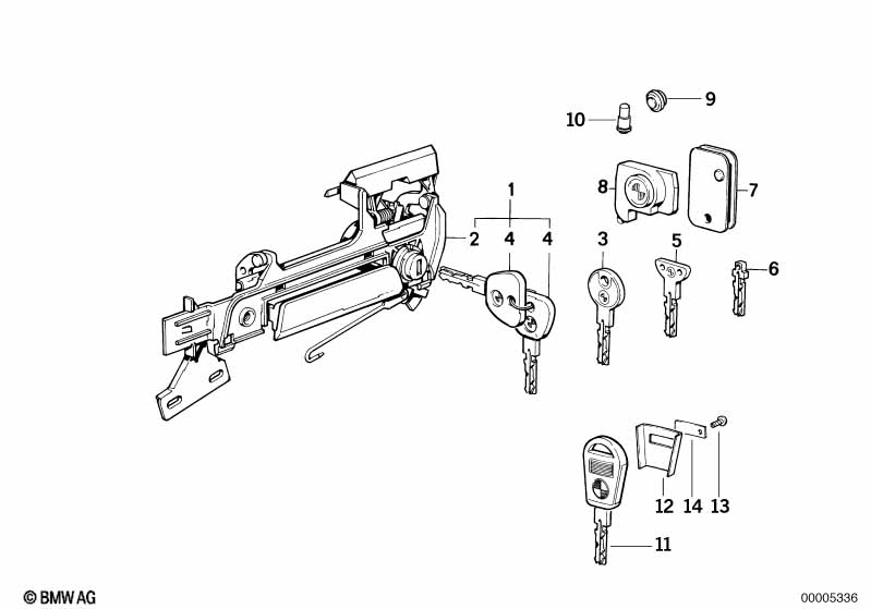 Door handle front/lock/key