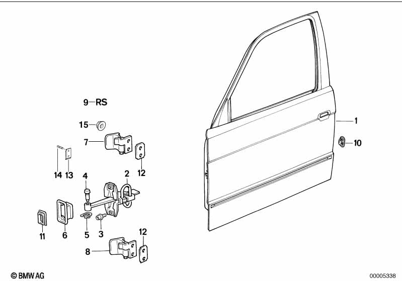 Front door-hinge/door brake