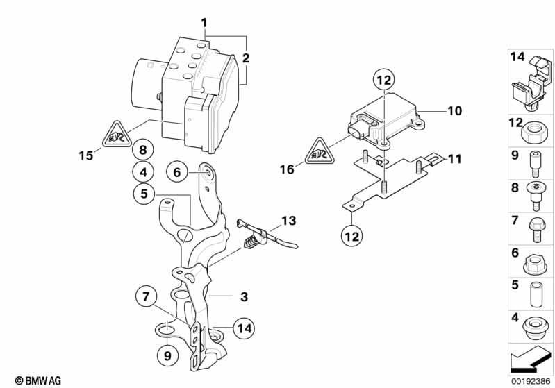 Hydro unit DSC/control unit/fastening