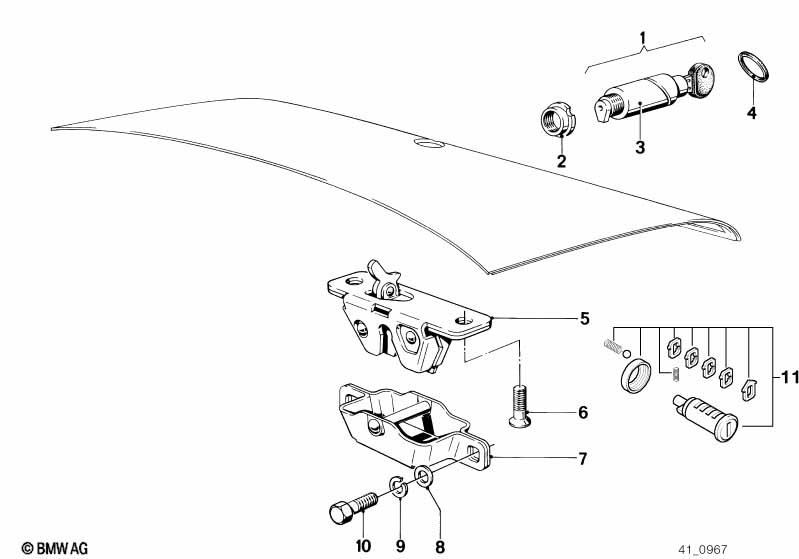 Genuine BMW 51241870607 E23 Trunk Lid Lock With Key (Inc. 745i, 728iS & 733i) | ML Performance UK Car Parts