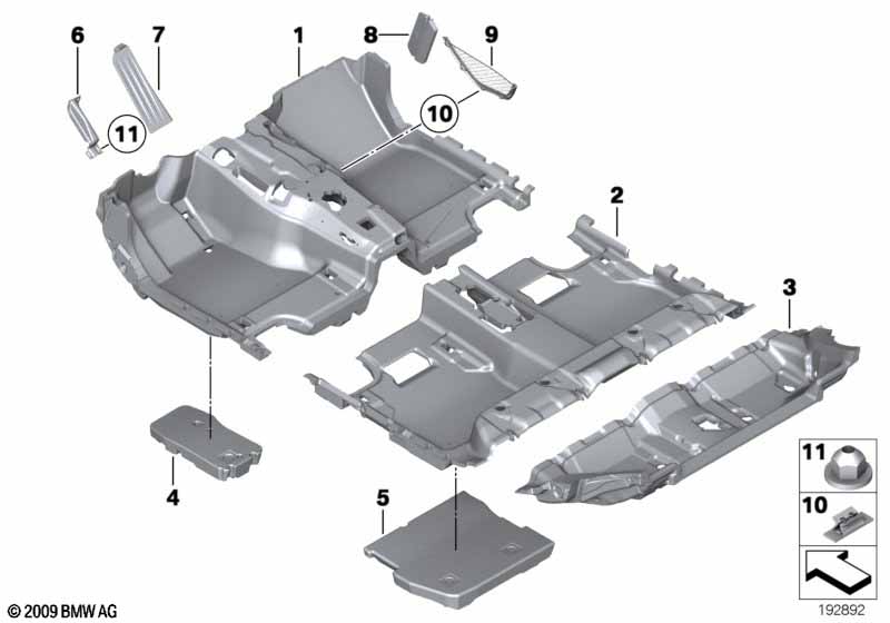 Genuine BMW 51477223675 F01 F07 Footwell Net OYSTER (Inc. 750LiS, 750LiX & ALPINA B7LX) | ML Performance EU Car Parts