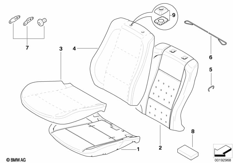 Genuine BMW 52103450042 E83 Cover, Head Restraint, Comfort Seat GRAU (Inc. X3) | ML Performance UK Car Parts