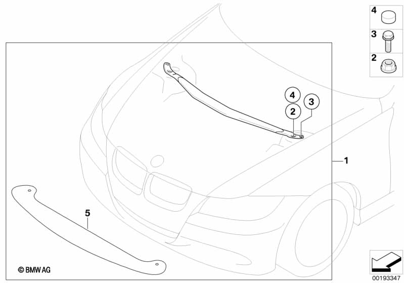 BMW Performance strut tower brace carbon
