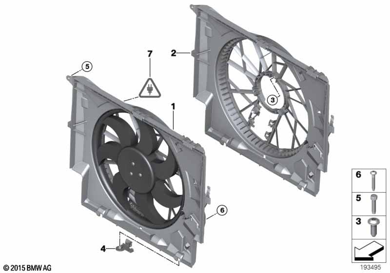 Fan housing, mounting parts