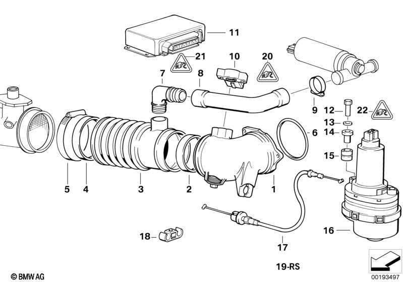 Secondary throttle housing tube ASC