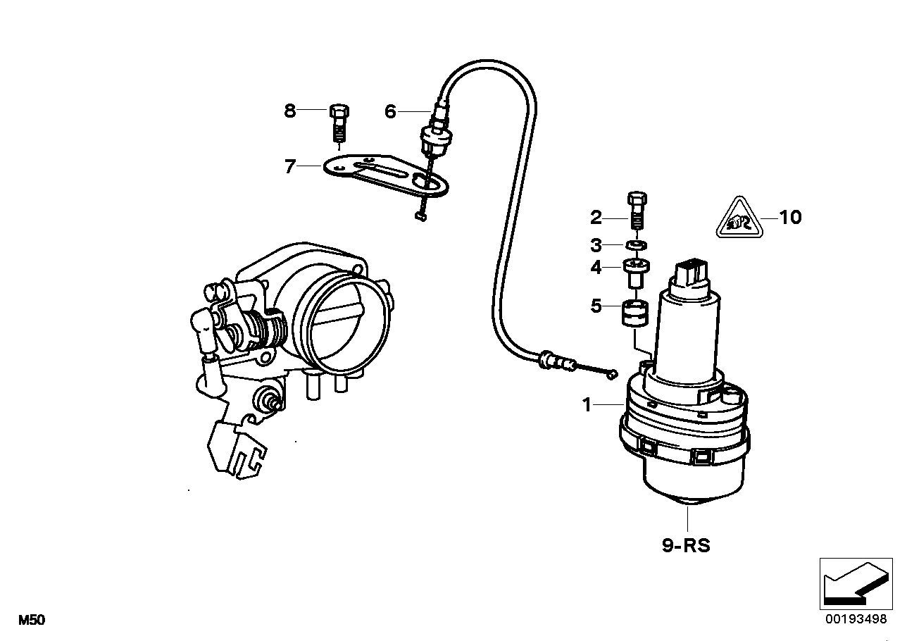 Genuine BMW 35411161338 E36 E34 Bowden Cable Ads 2 L=496mm/PBX (Inc. 525i, 525ix & 325i) | ML Performance UK Car Parts