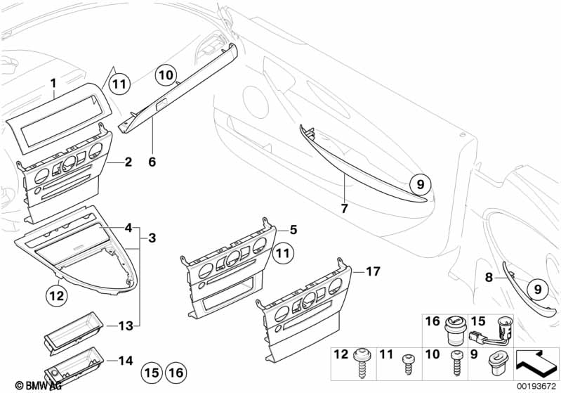Genuine BMW 64229173216 E63 E64 Decor Panel, Fresh Air Grille, Center RUTHENIUM (Inc. 630i, 635d & 650i) | ML Performance EU Car Parts