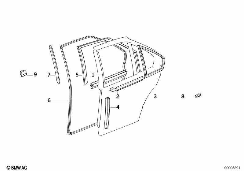 Door weatherstrip rear
