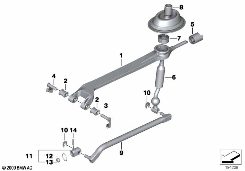 Genuine BMW 25117584544 E89 Shift Lever (Inc. Z4 23i & Z4 30i) | ML Performance UK Car Parts