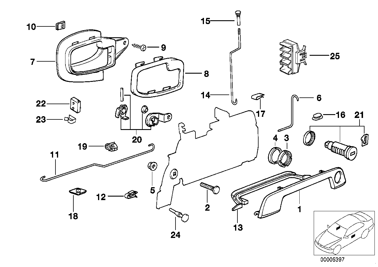 Genuine BMW 51218169237 E36 E34 Repair Kit Lock Cylinder Left (Inc. 530i, 325i & 323ti) | ML Performance UK Car Parts
