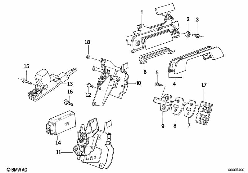 Closing system, door, rear