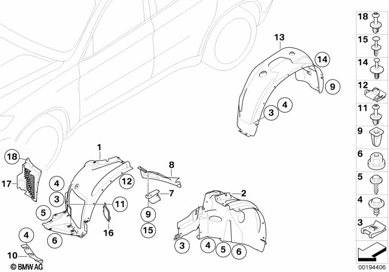 Genuine BMW 51717180622 E71 E72 Cover, Wheelhousing, Rear, Front Right (Inc. X6) | ML Performance EU Car Parts