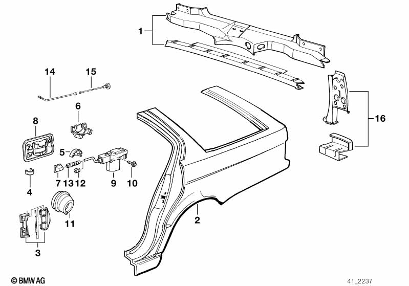 Genuine BMW 51171928197 E34 E32 Hinge (Inc. M5 3.8, 518g & 525td) | ML Performance UK Car Parts