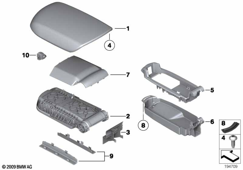 Genuine BMW 51169264309 E84 Cover, Center Arm Rest TERRA (Inc. X1 25dX, X1 20d ed & X1 18d) | ML Performance UK Car Parts