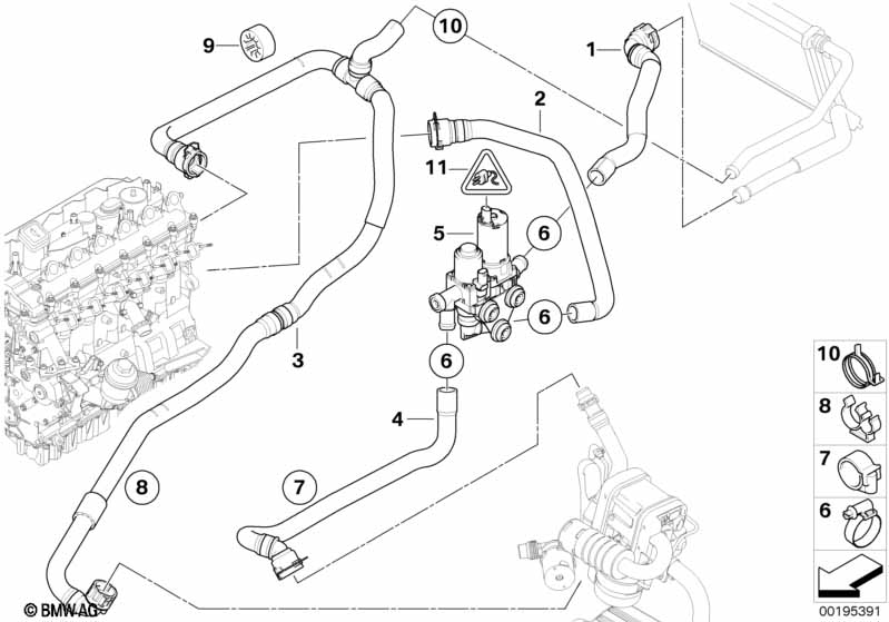 Genuine BMW 64126961603 E90 E93 Hose F Independ.Heater And Engine Return (Inc. 325d, 335d & 330d) | ML Performance UK Car Parts