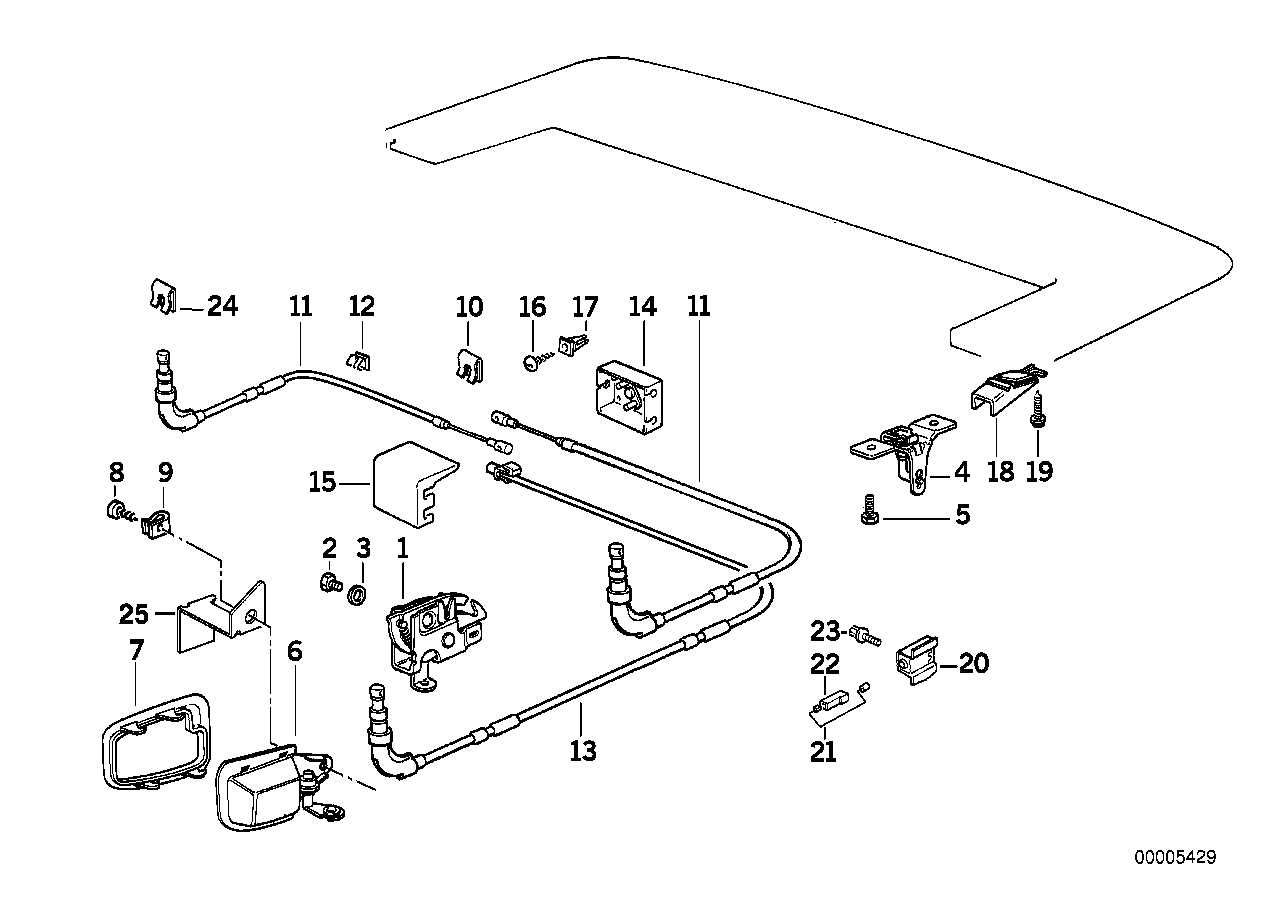 Genuine BMW 51258164854 E36 Bowden Cable (Inc. 325i, 320i & M3) | ML Performance US Car Parts
