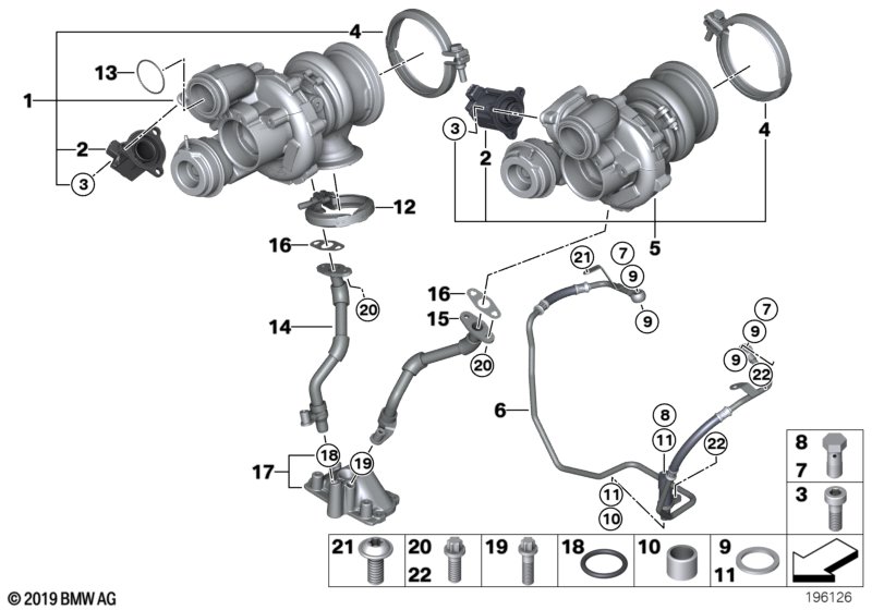 Genuine BMW 11652456345 Installation Kit For Turbocharger VALUE LINE (Inc. 750Li, X6 50iX & 550i) | ML Performance UK Car Parts