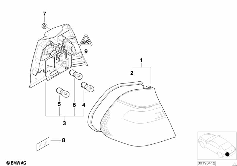 Genuine BMW 63216900471 E46 Left Bulb Carrier F White Turn Indicator (Inc. 330xd, 328i & 318i) | ML Performance EU Car Parts