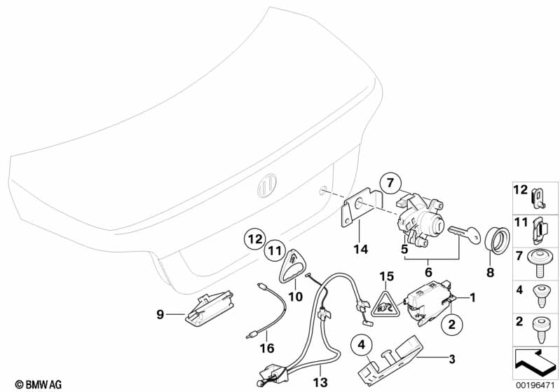 Genuine BMW 51247197487 E85 E60 Bowden Cable, Trunk Lid (Inc. Z4 3.0i, 550i & 523i) | ML Performance EU Car Parts