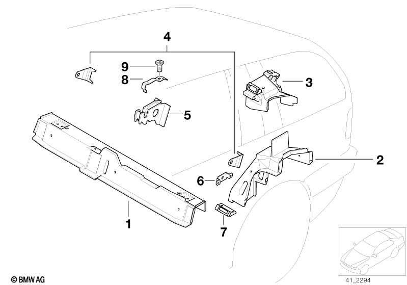 Floor parts rear interior