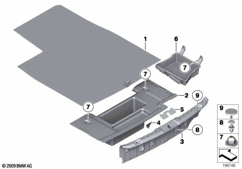 Trim panel, trunk floor
