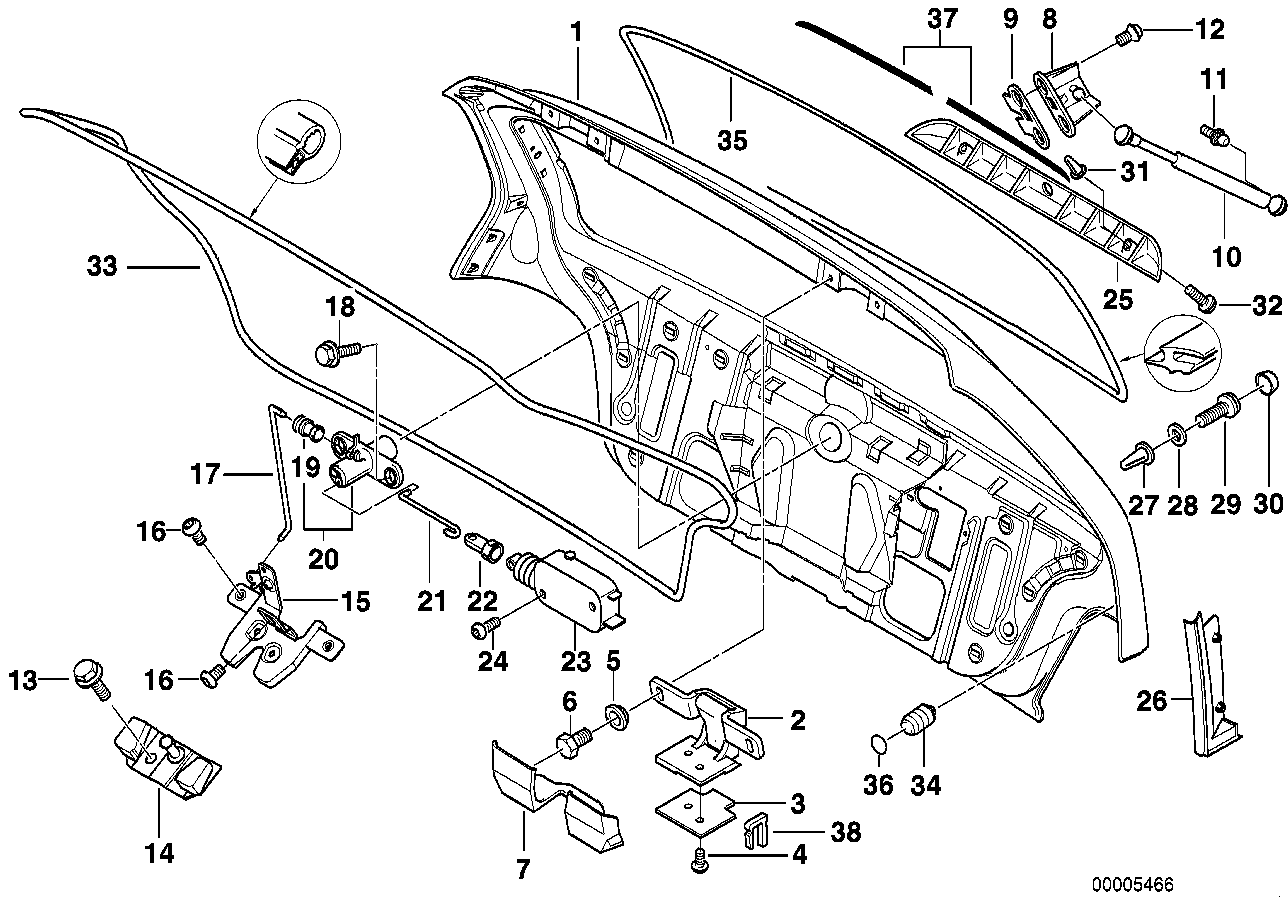 Genuine BMW 51248171158 E36 Gas Pressurized Spring 380N (Inc. 318i) | ML Performance UK Car Parts