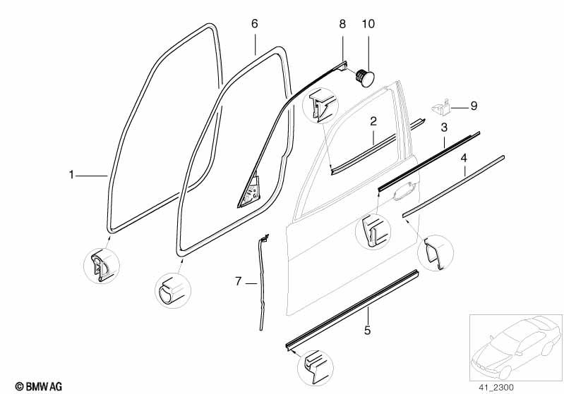 Door weatherstrip front