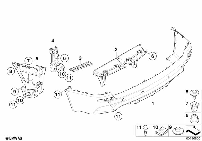 Genuine BMW 51127242321 E70 Bumper Trim Panel, Primed, Rear M (Inc. X5 M) | ML Performance EU Car Parts