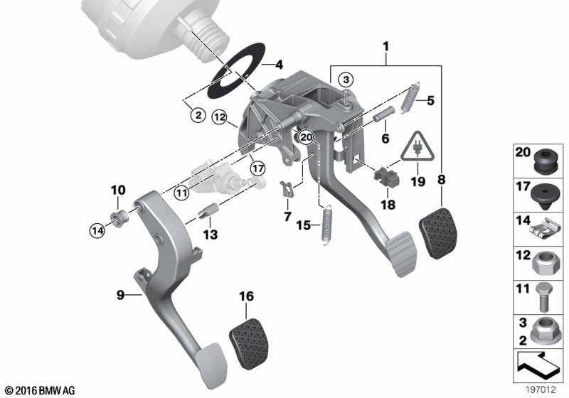 Foot lever mech. with return spring