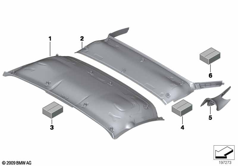 Genuine BMW 54377229321 E89 Headliner, Roof Shell, Front OYSTER (Inc. Z4 28i, Z4 35i & Z4 30i) | ML Performance EU Car Parts