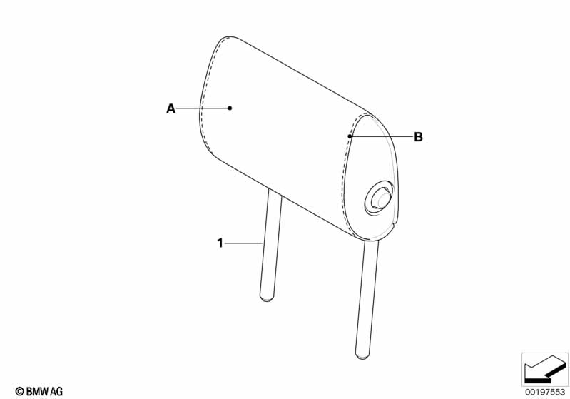 Indi. fold headrest, rear, center, LC