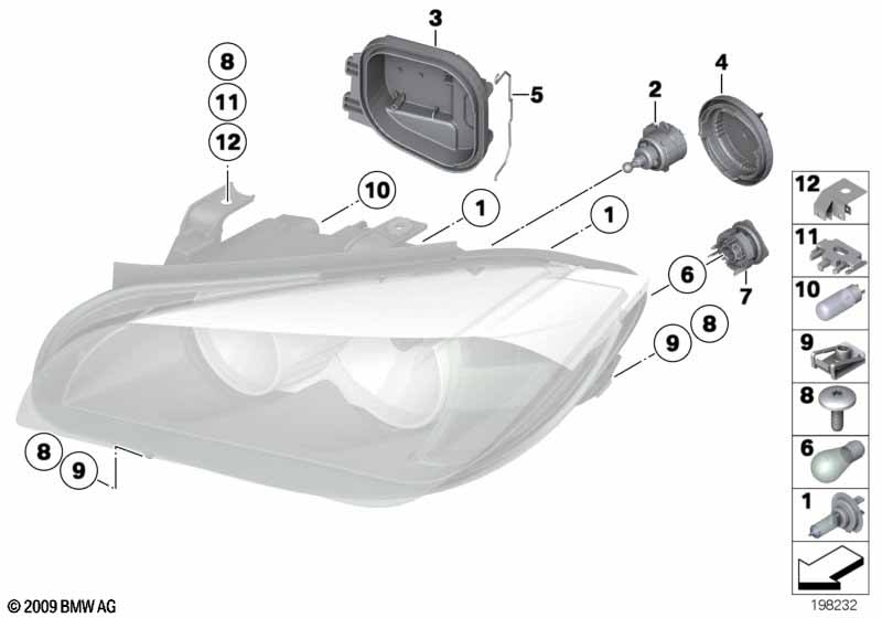 Genuine BMW 63112993431 E84 Covering Cap High Beam, Left (Inc. X1) | ML Performance EU Car Parts