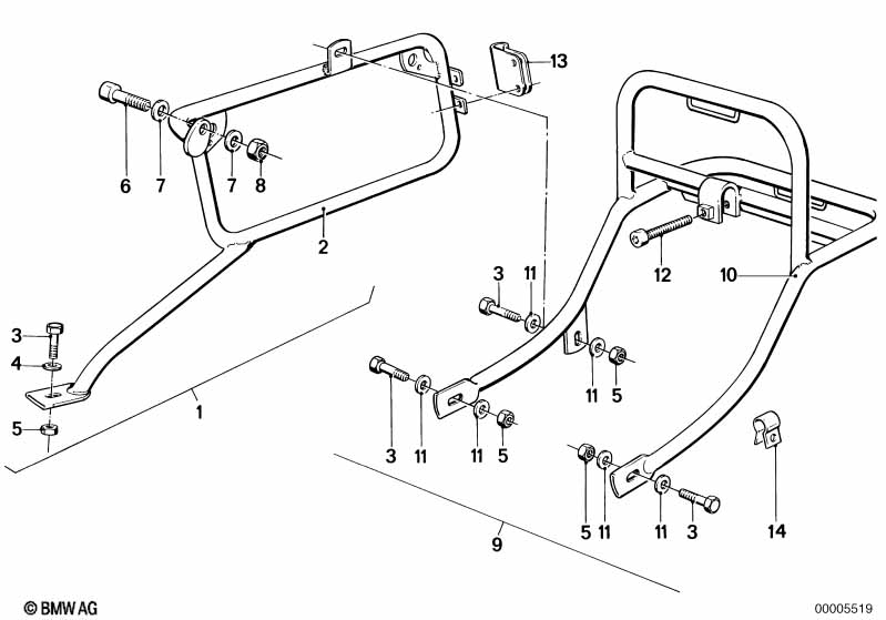 Genuine BMW 46542300122 Left Case Holder CR (Inc. R 80 G/S & R 80 GS) | ML Performance UK Car Parts