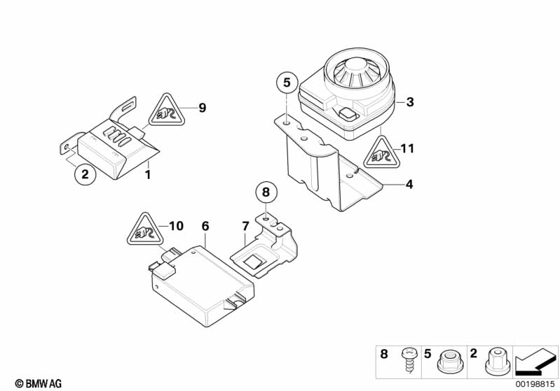 Genuine BMW 65756937448 E85 E86 Bracket Alternative Power Siren (Inc. Z4) | ML Performance UK Car Parts