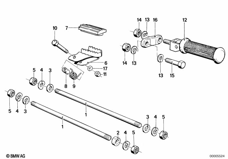 Genuine BMW 46711451473 Footrest, Left (Inc. R 80 G/S & R 100 R) | ML Performance EU Car Parts