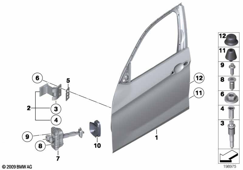 Genuine BMW 41512993107 E84 Door Hinge, Front Top Left/Bottom Right (Inc. X1 28iX, X1 16i & X1 25iX) | ML Performance UK Car Parts