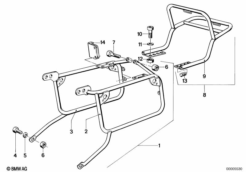 Genuine BMW 46541241589 Left Case Holder VERCHROMT (Inc. R45/N, R45 & R65T) | ML Performance EU Car Parts